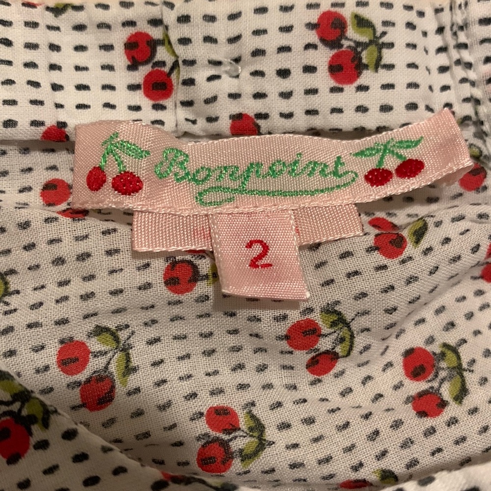 BONPOINT Girls Sleeveless Cherry Print Blouse Top 2y